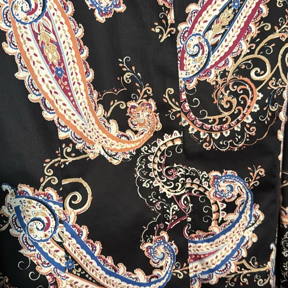 Paisley Print Women's no iron button front shirt size size 3 US size 16/18 Chico - Picture 6 of 6